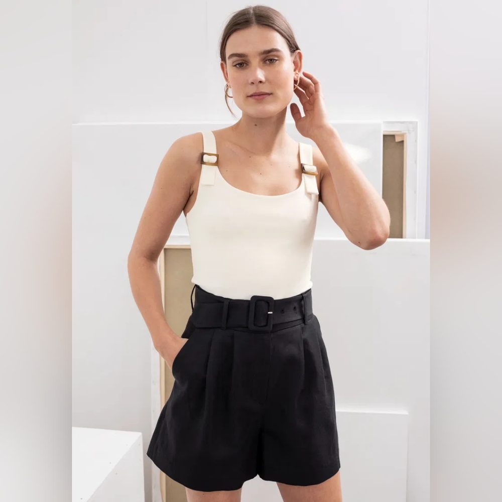 & Other Stories white Buckle strap crop tank US 6